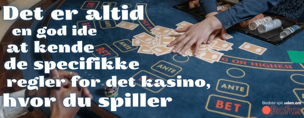 specifikke baccarat regler for det kasino