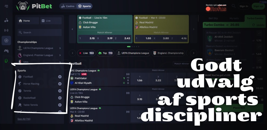 pitbet casino og betting uden rofus