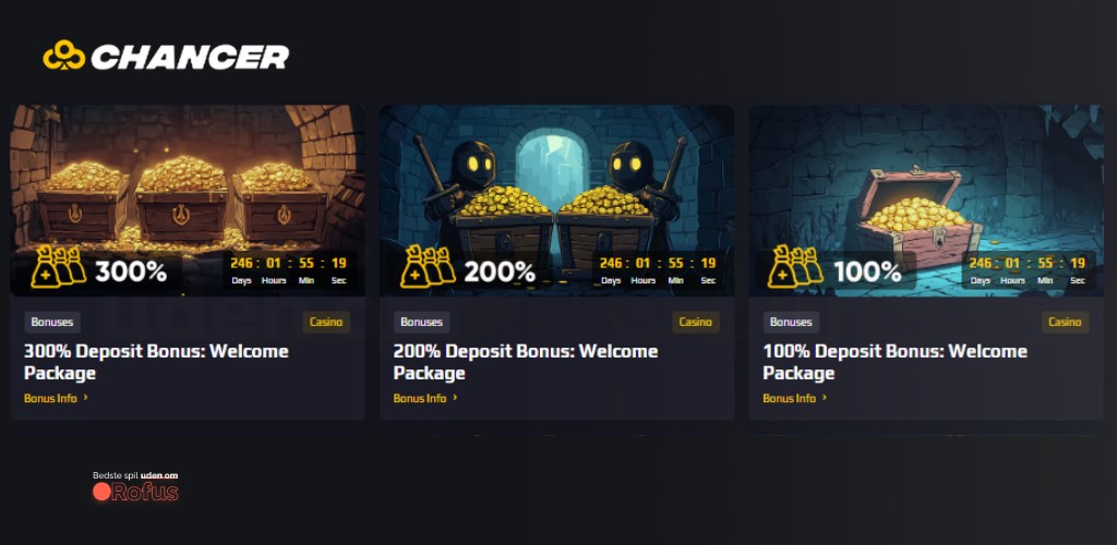chancer velkomst casino bonusser og kampagner