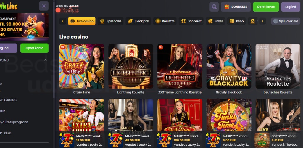 live casino spinline