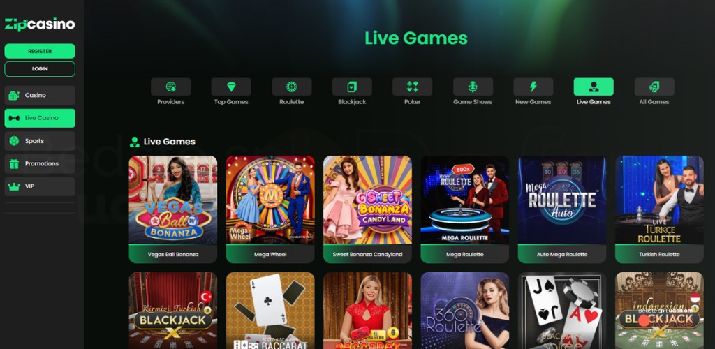 zip live casino spil uden rofus
