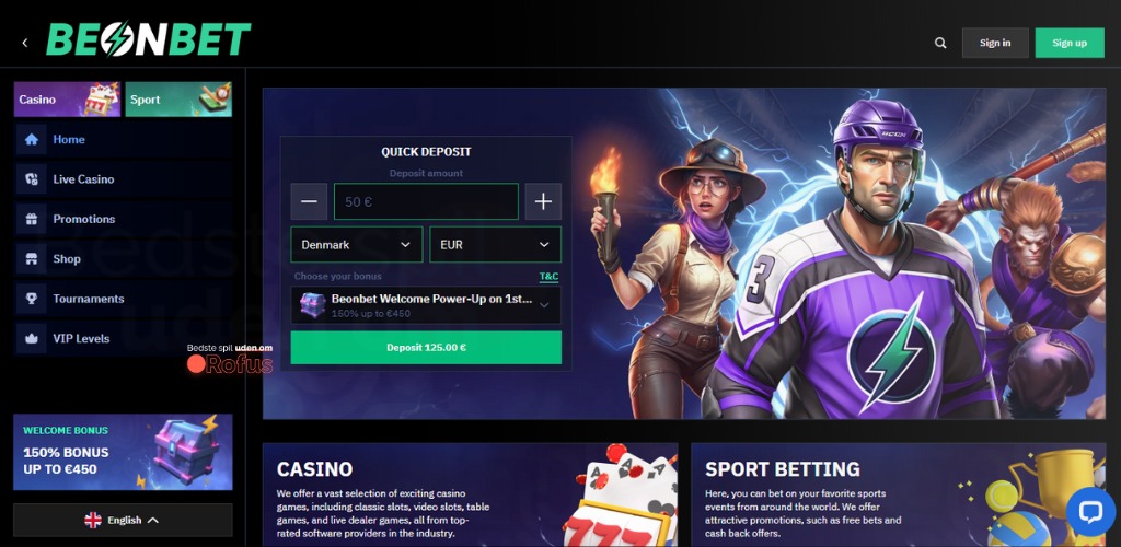 beonbet udenlandske casino hjemmside