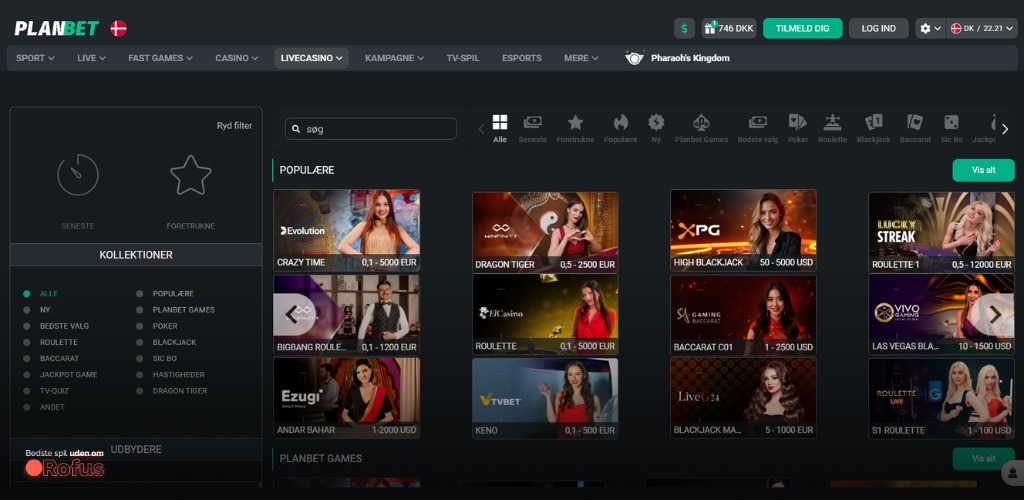 planbet live casino uden mitid