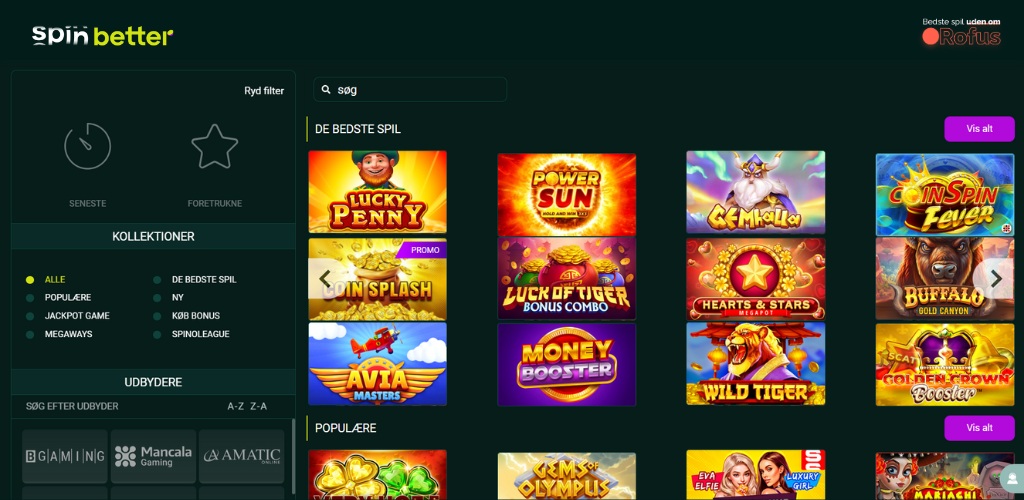 spinbetter casino uden rofus online slots