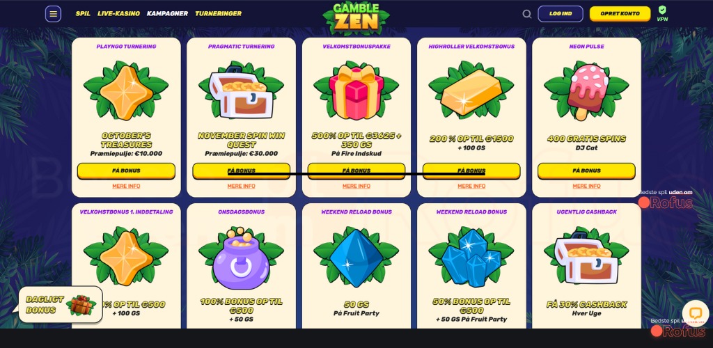 gamble zen casino bonusser