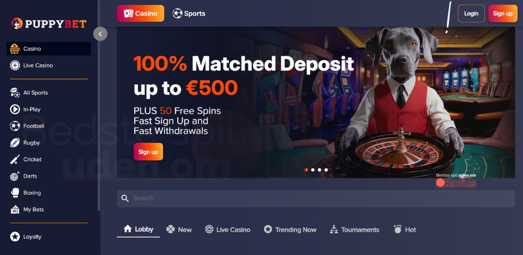 puppybet casino uden rofus hjemmside