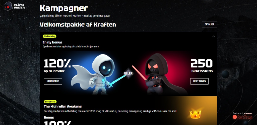 slotsvader udenlandske casino kampagner