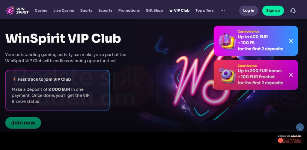 winspirit udenlandsk casino bonusser vip
