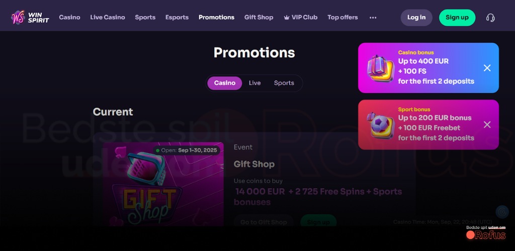 winspirit udenlandsk casino bonusser