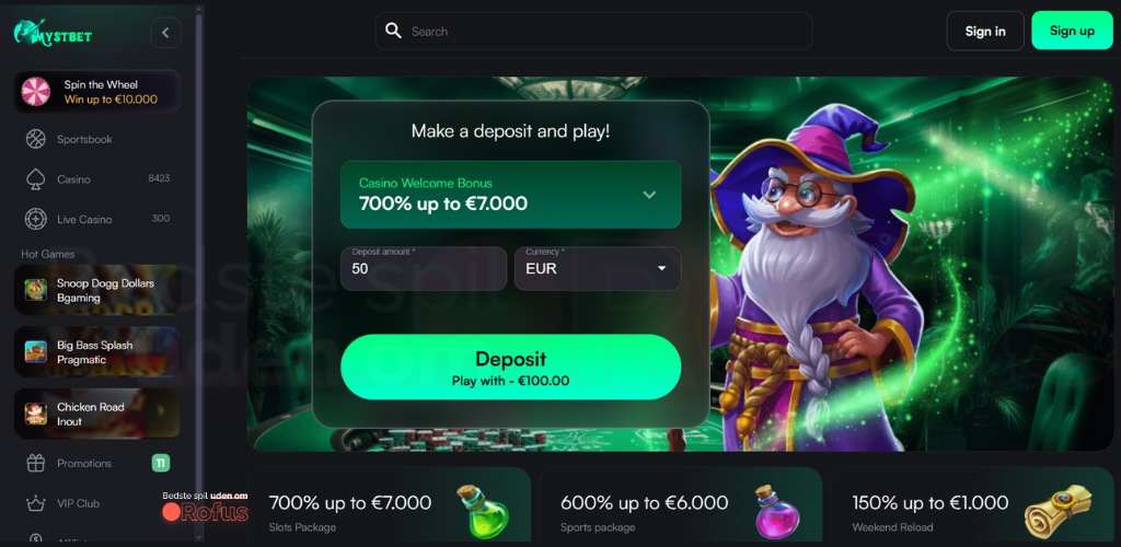 mystbet casino uden rofus startside